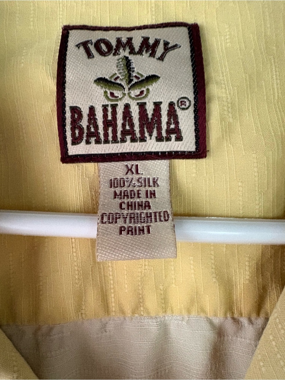 Tommy Bahama Pale Yellow Tropical Print Camp Shirt - Picture 3 of 4